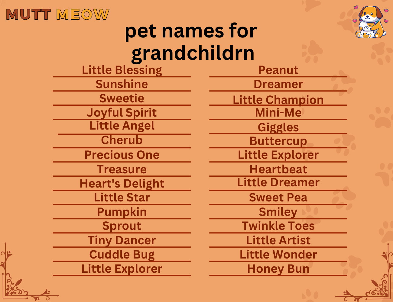 pet names for grandchildren