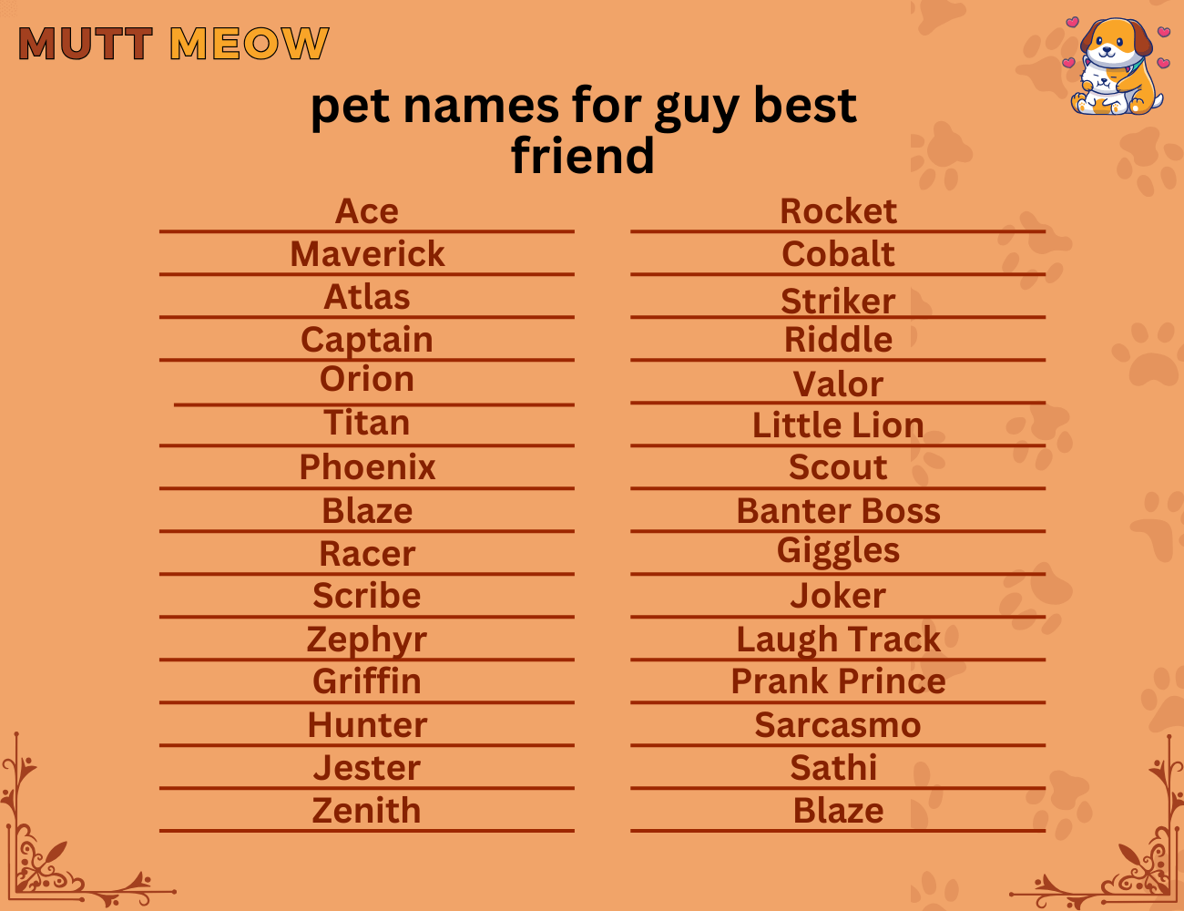 pet names for guy best friend