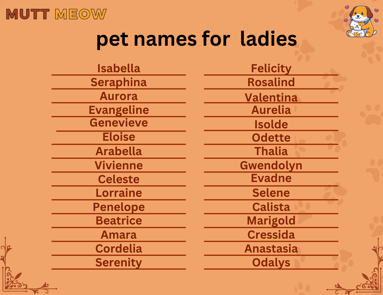 pet names for ladies