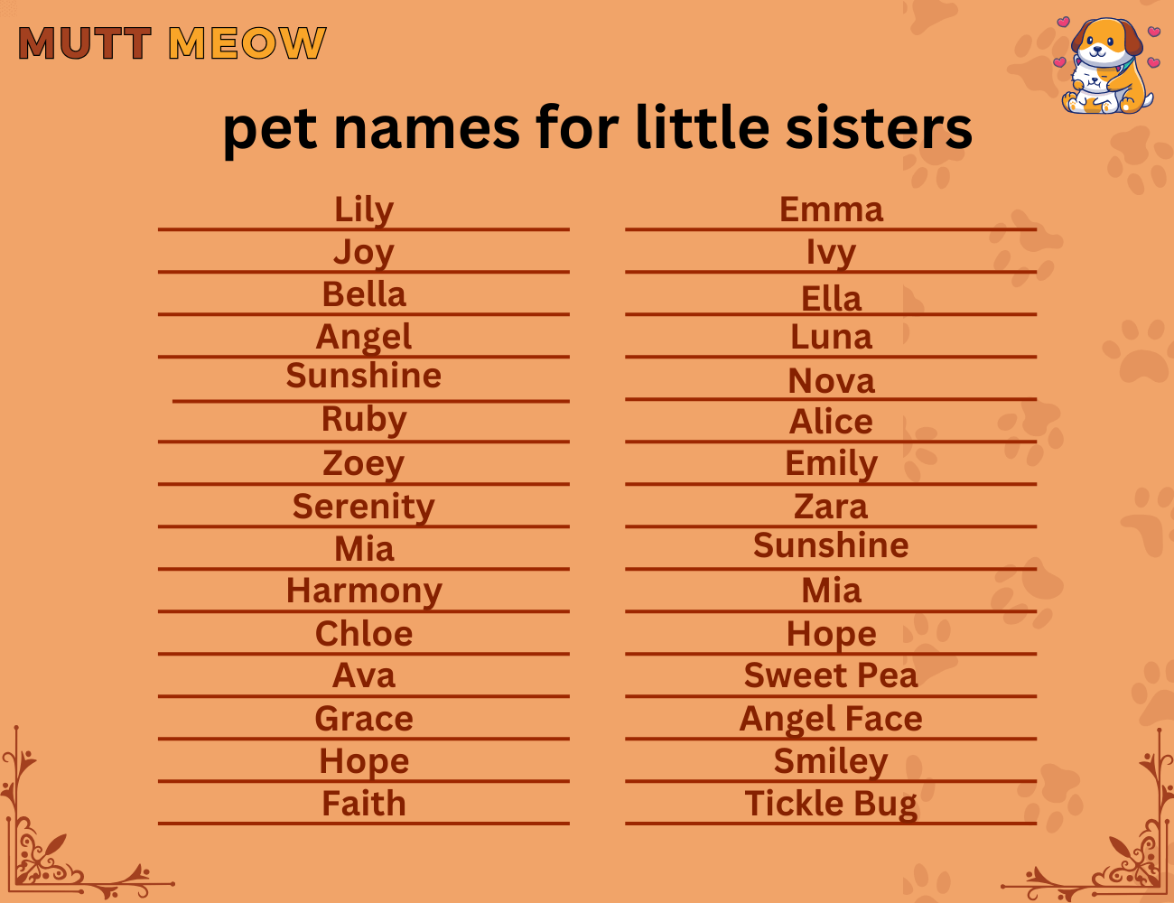 pet names for little sister