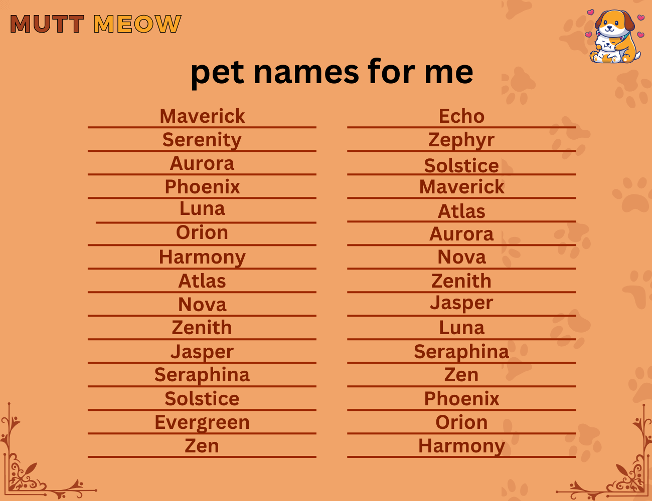 pet names for me
