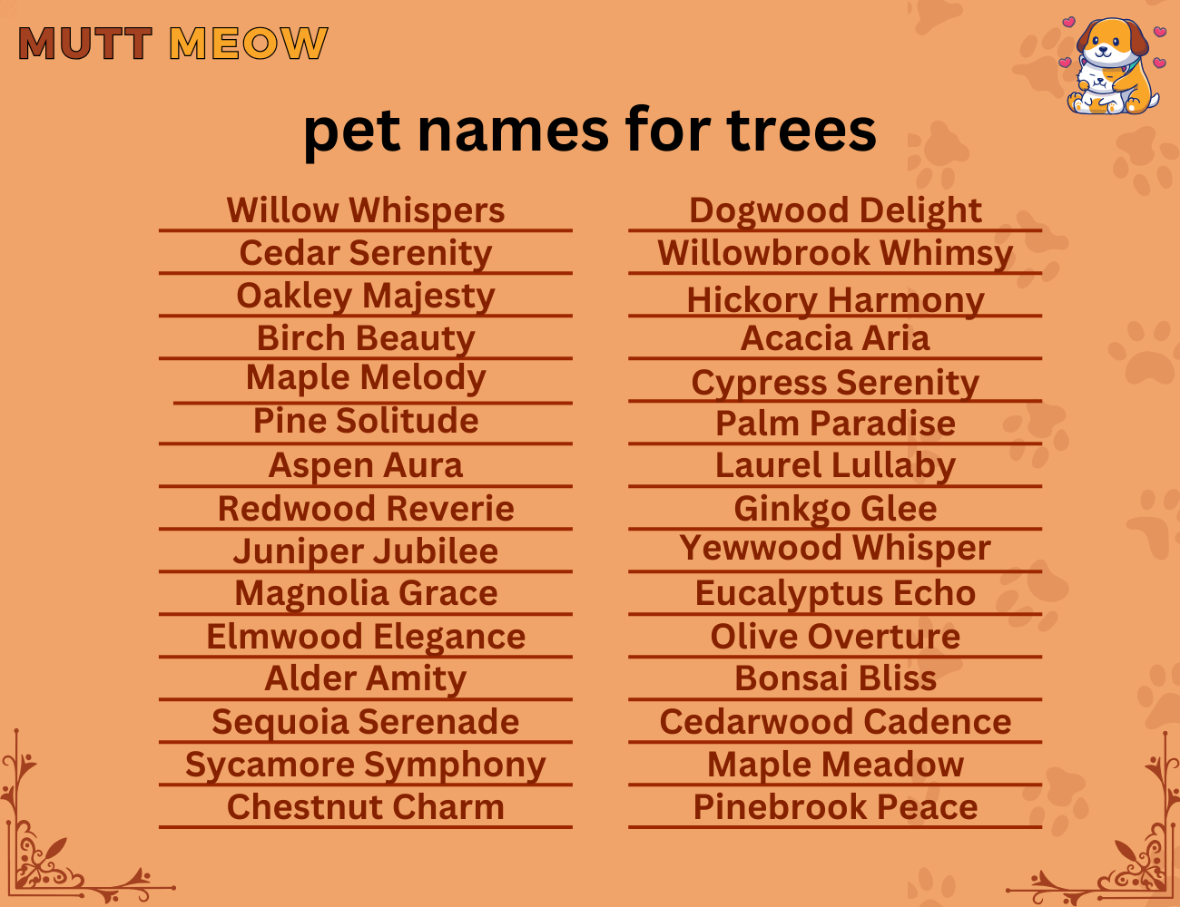 pet names for trees