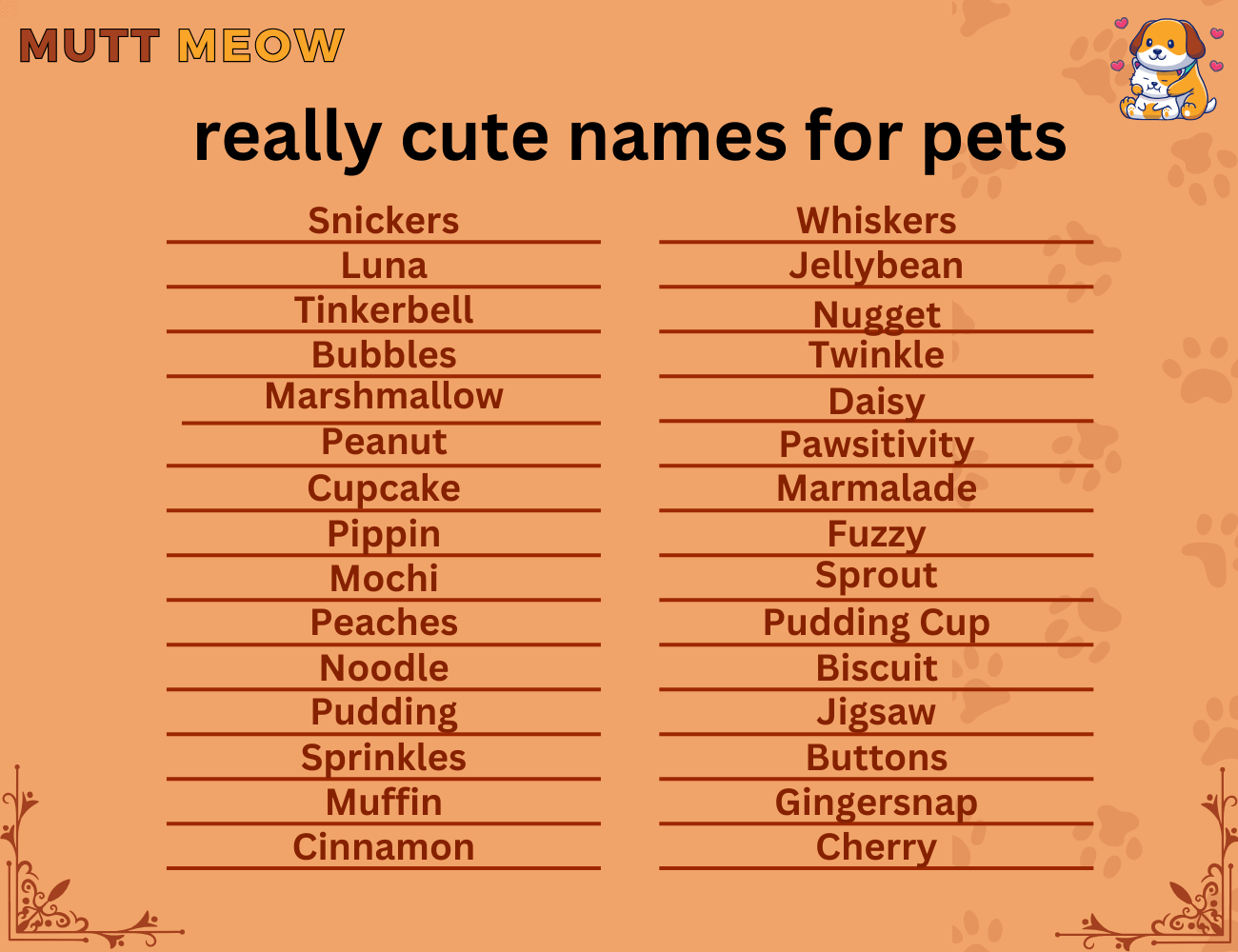 really cute names for pets