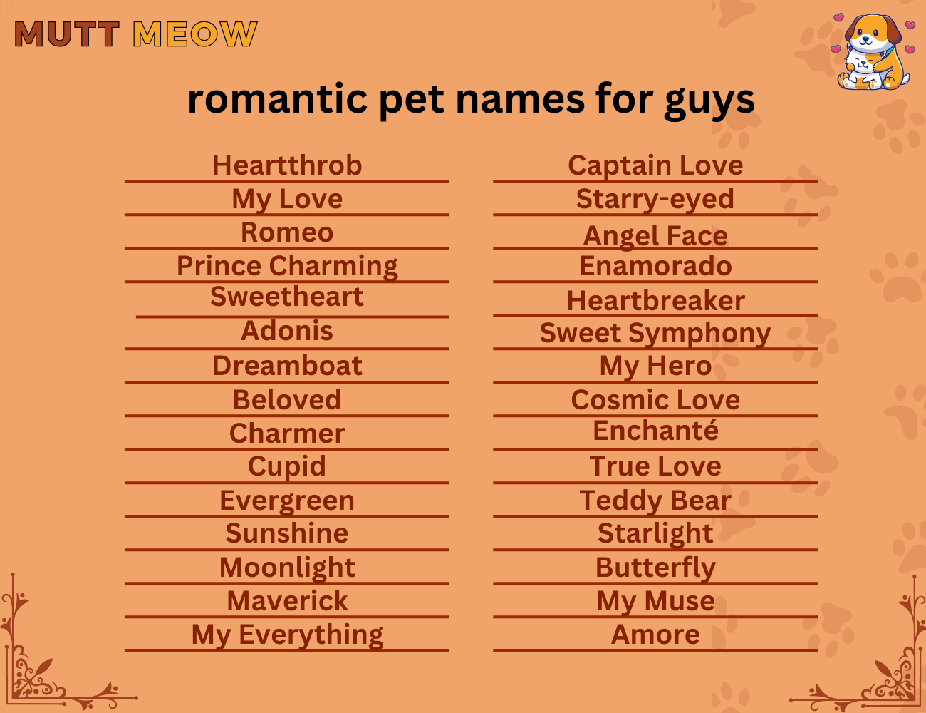 romantic pet names for guys
