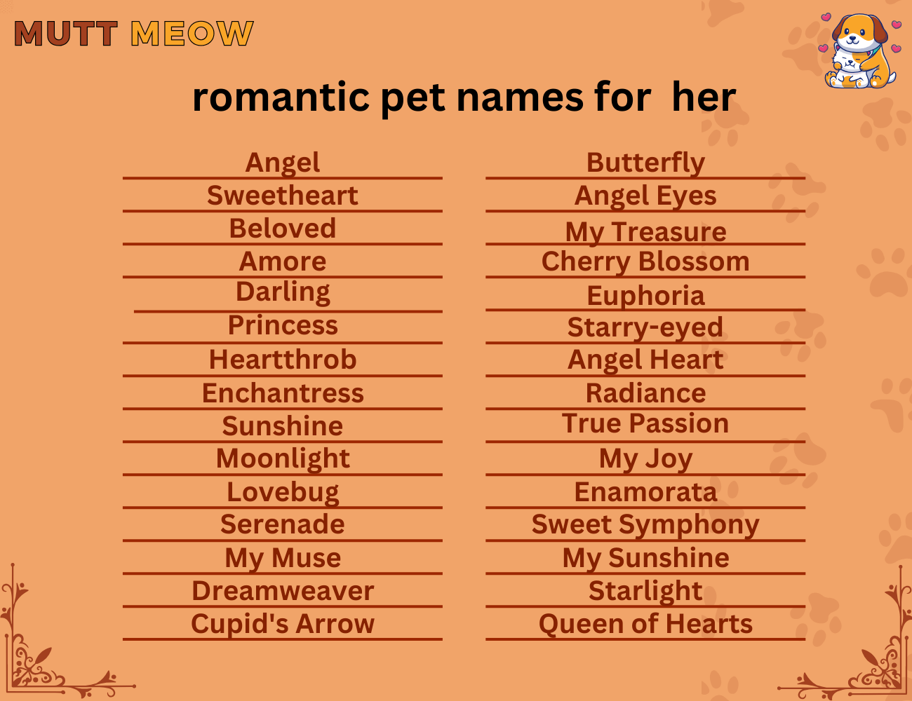romantic pet names for her