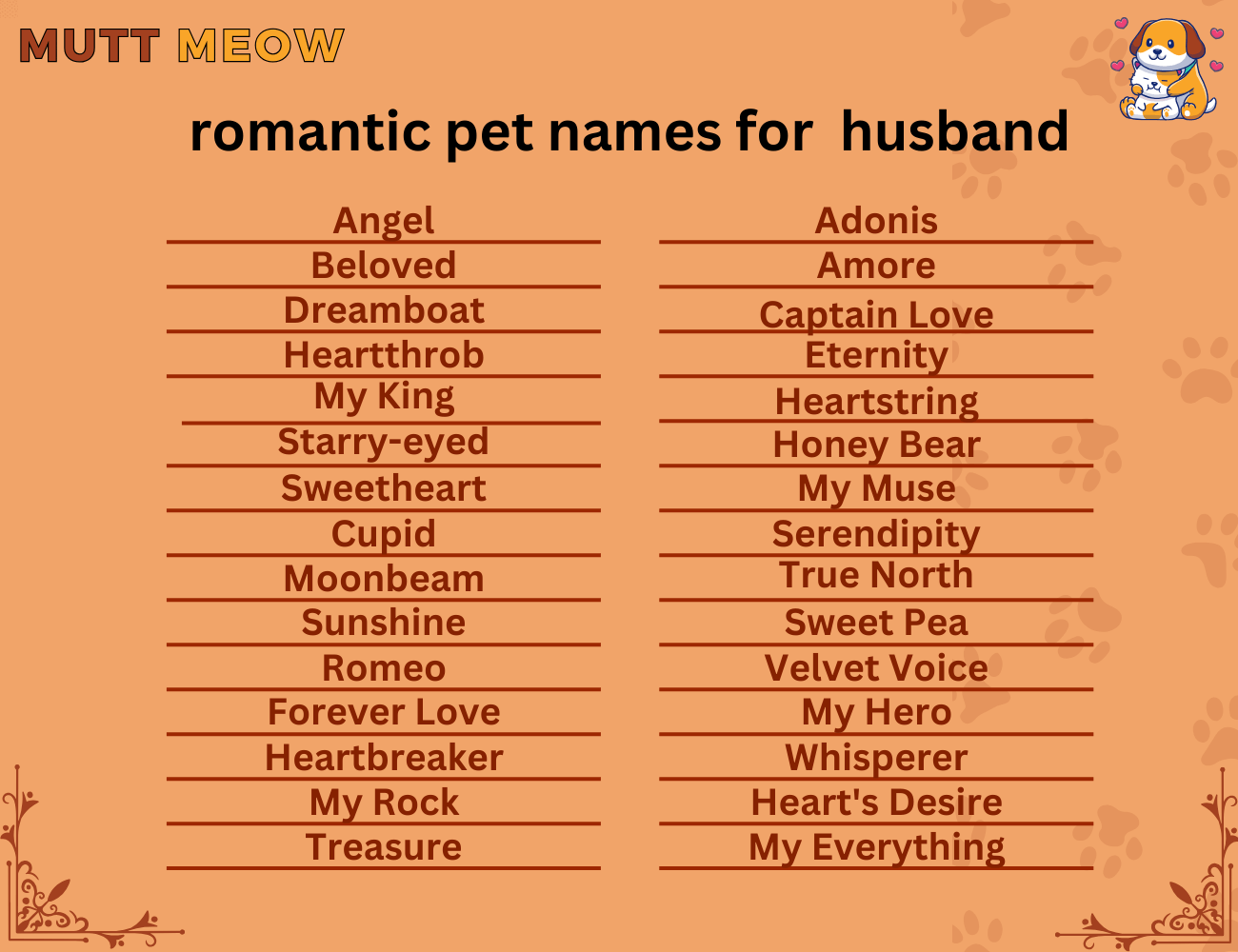 romantic pet names for husband