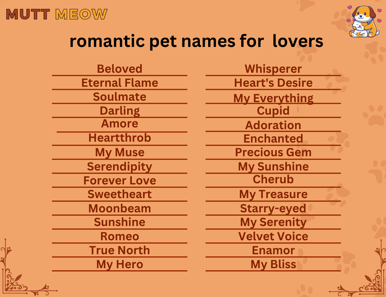 romantic pet names for lovers