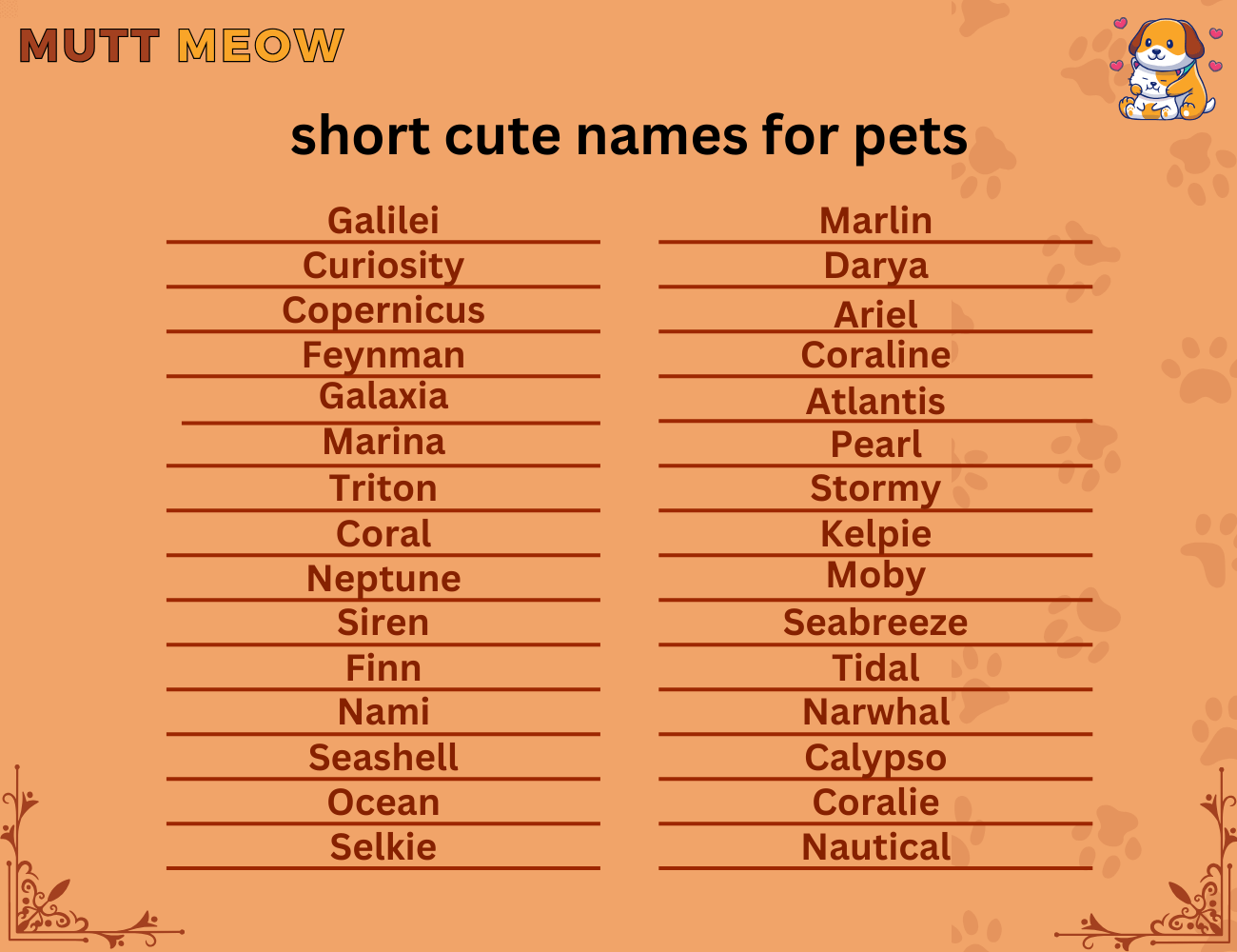 short cute names for pets