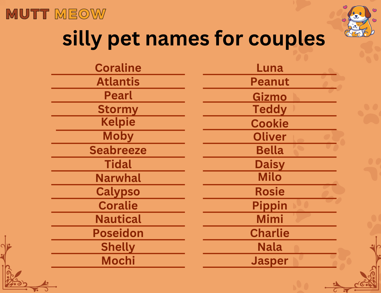silly pet names for couples