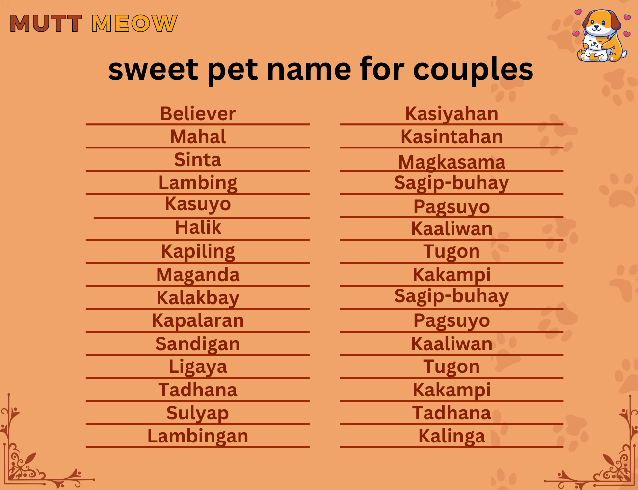 sweet pet names for couples
