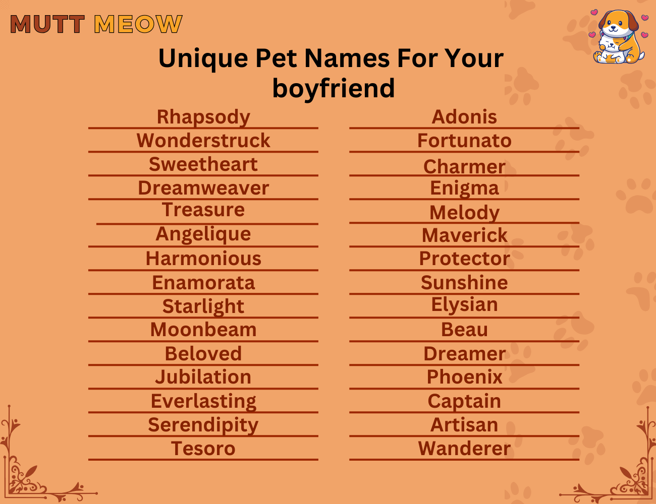 Unique Pet Names For Your boyfriend