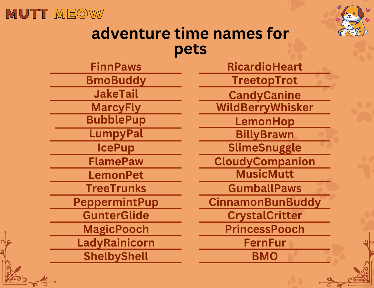 adventure time names for pets