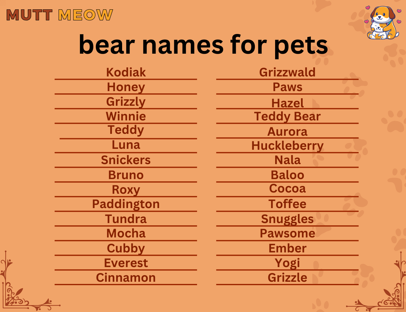 bear names for pets