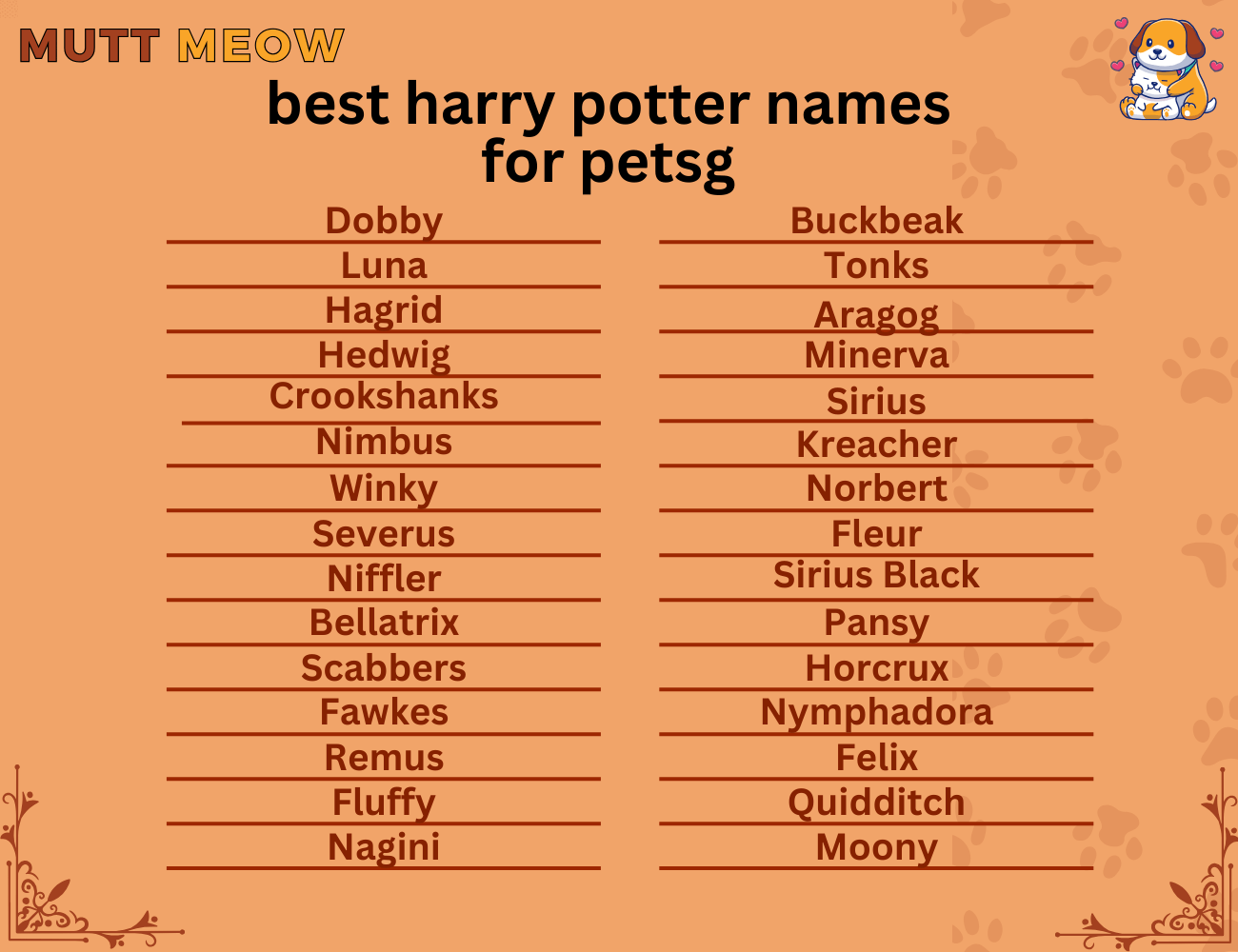 best harry potter names for pets