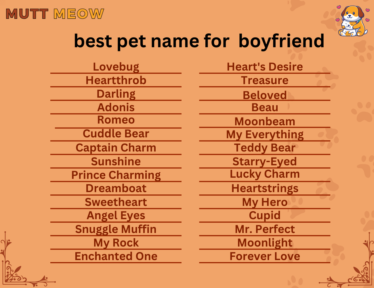 best pet name for my boyfriend