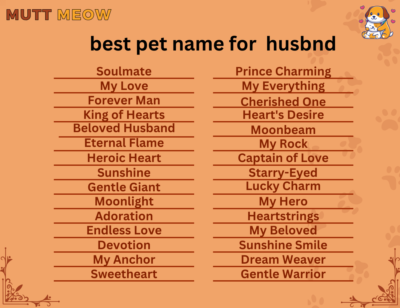 best pet name for my husband
