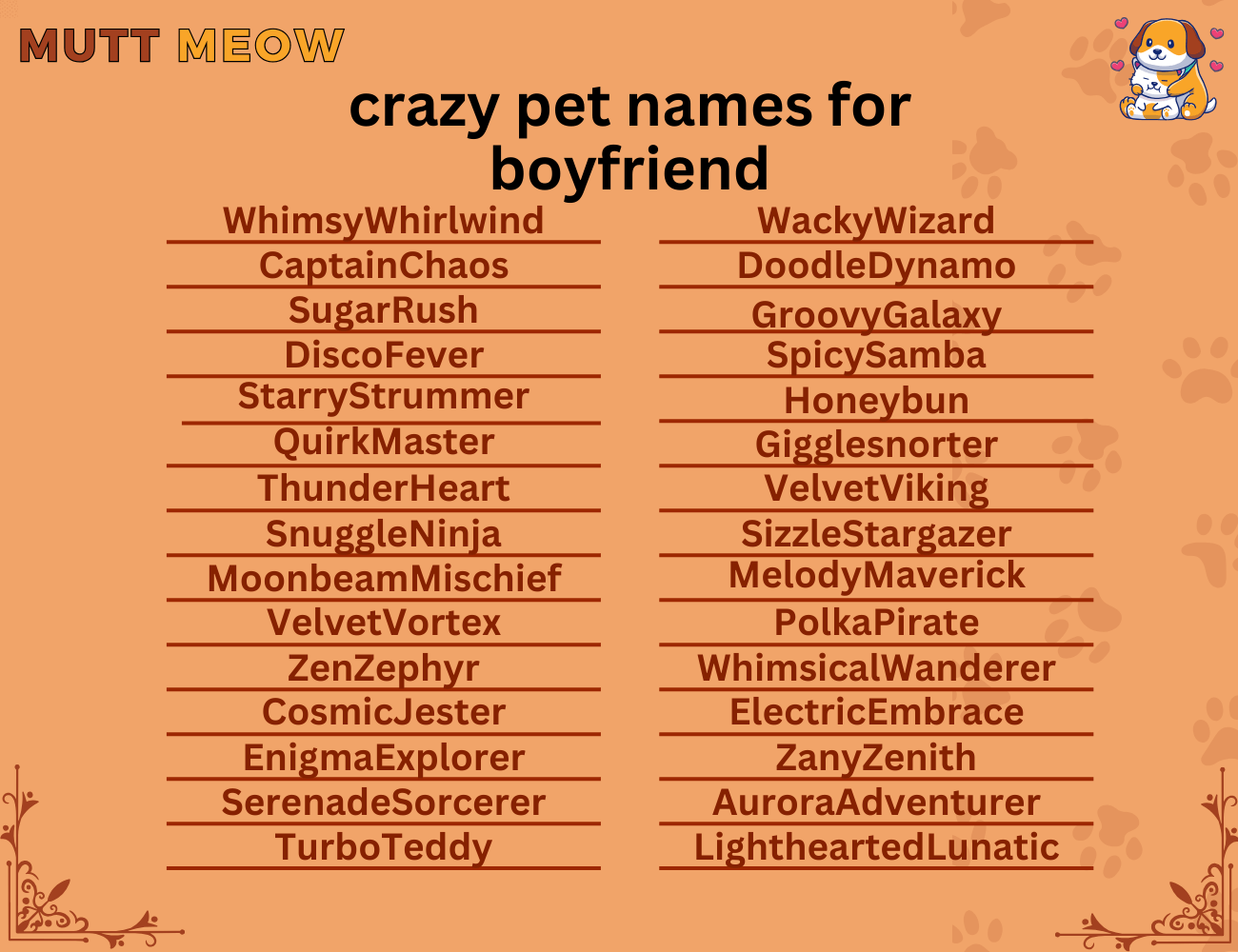 crazy pet names for boyfriend