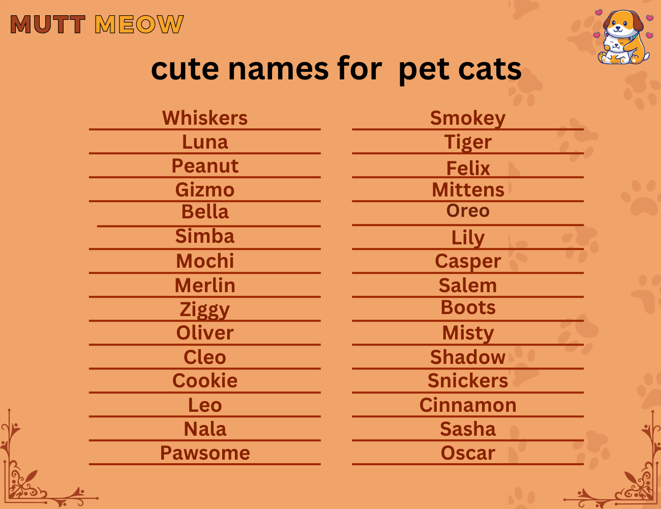 cute names for pet cats