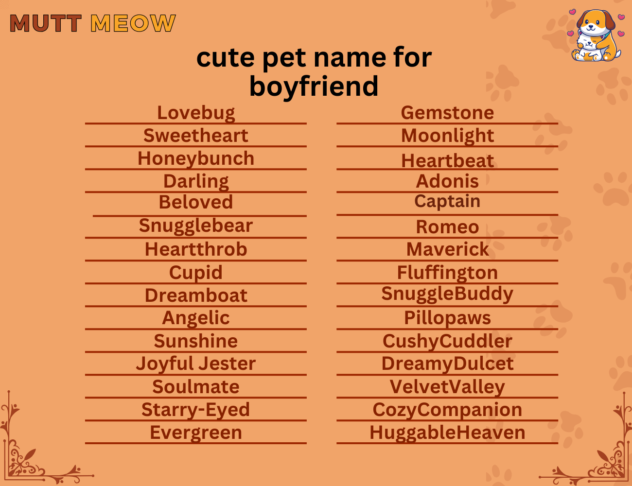 Bulk 1 Cute Pet Name For Boyfriend 1 