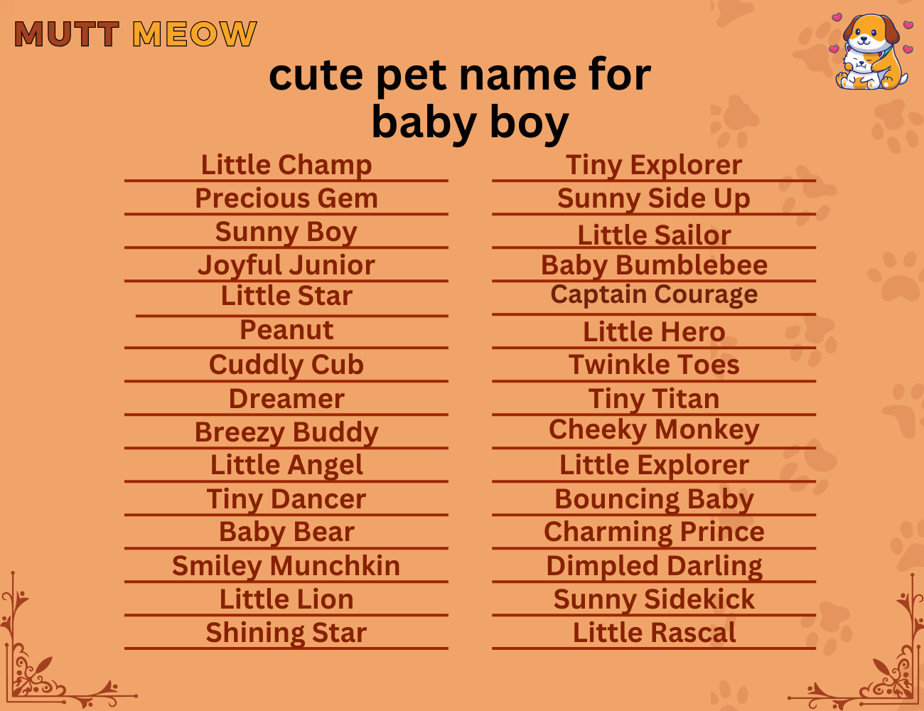 cute pet names for baby boy