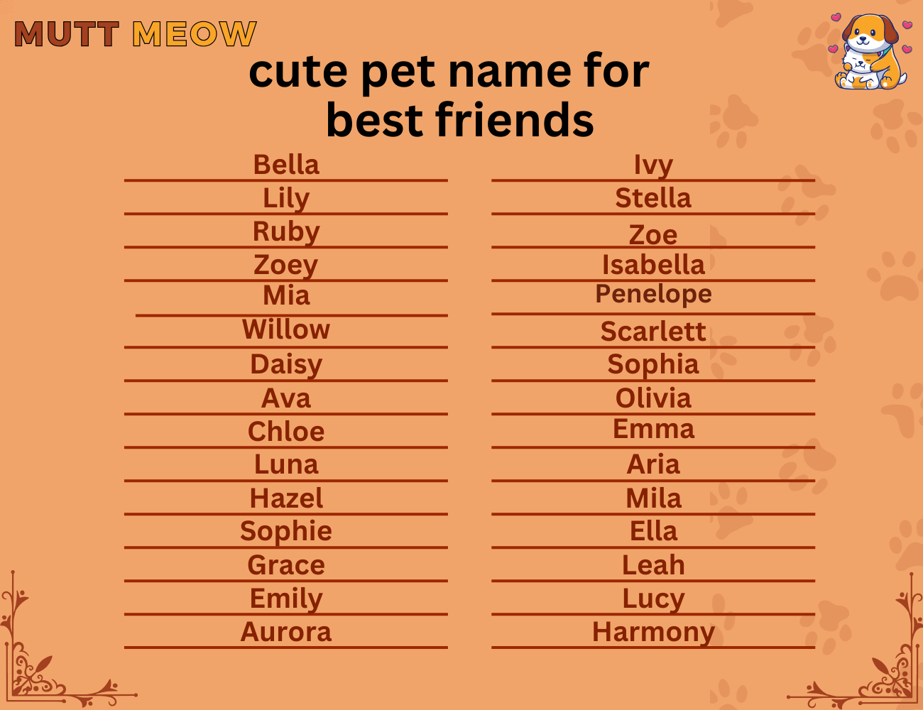 cute pet names for best friends