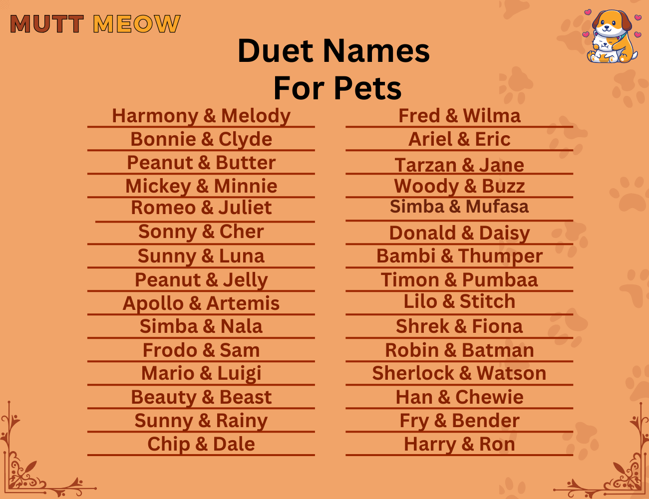 duet names for pets