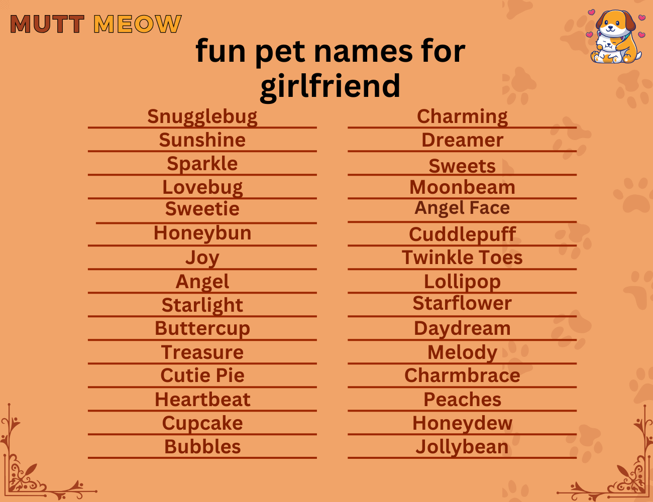 fun pet names for girlfriend