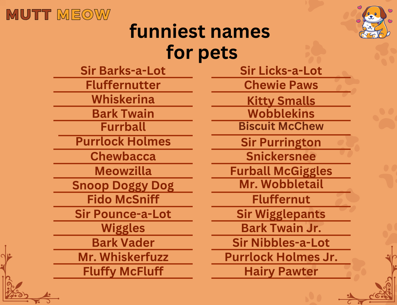 funniest names for pets