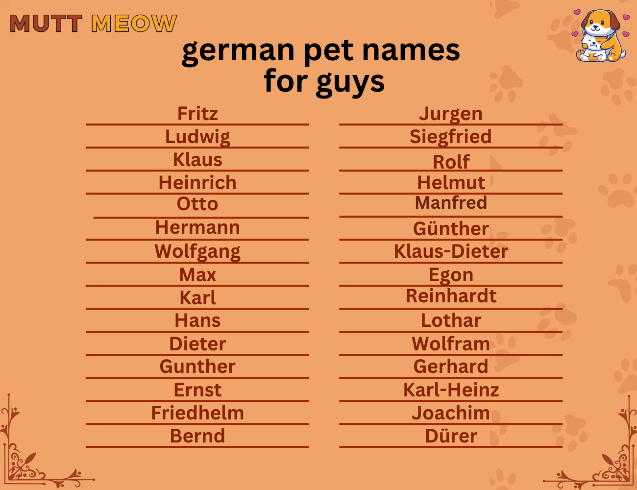 german pet names for guys