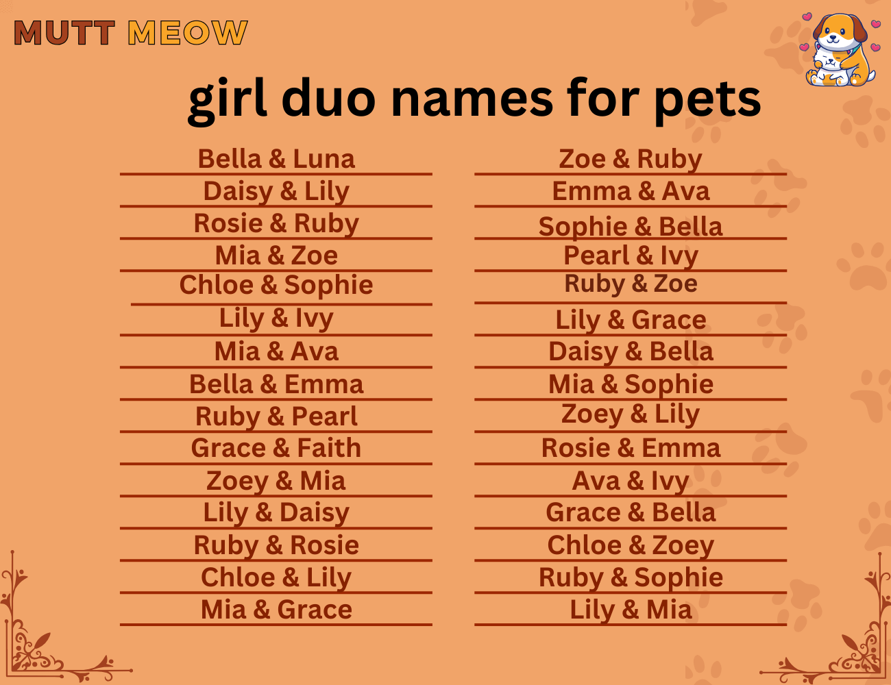girl duo names for pets