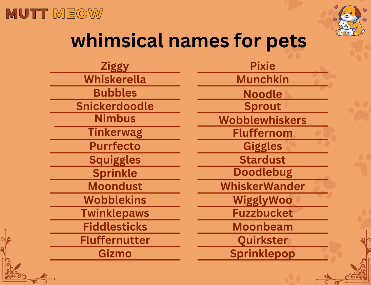 whimsical names for pets
