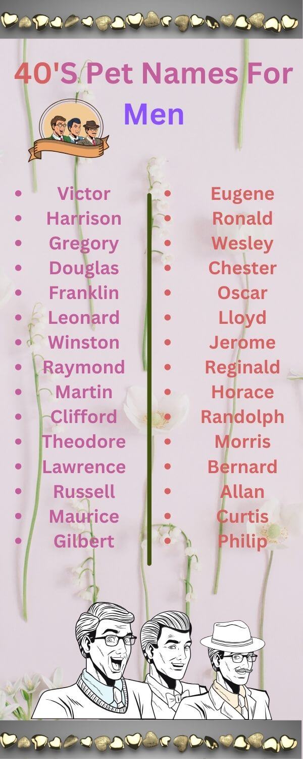 40's pet names for men