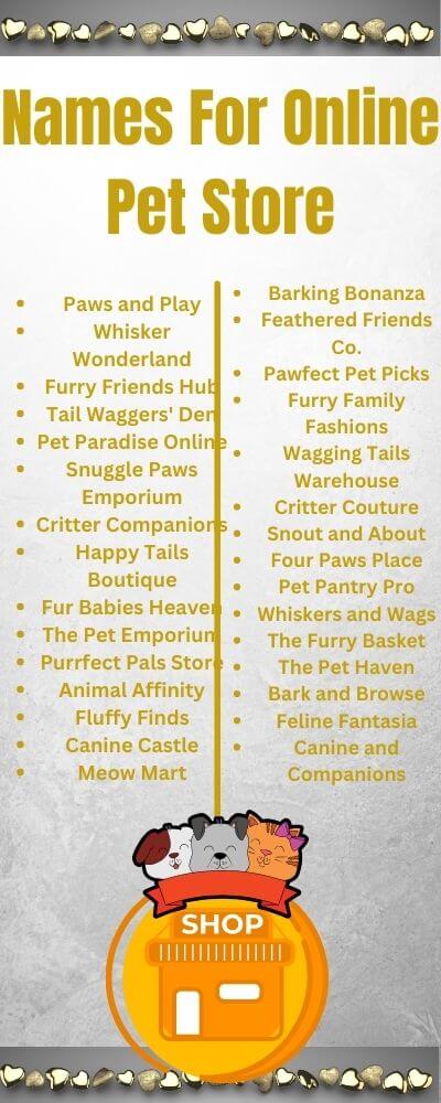 names for online pet store