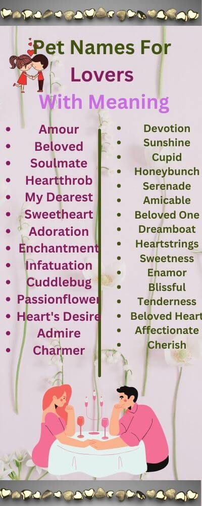pet names for lovers with meaning