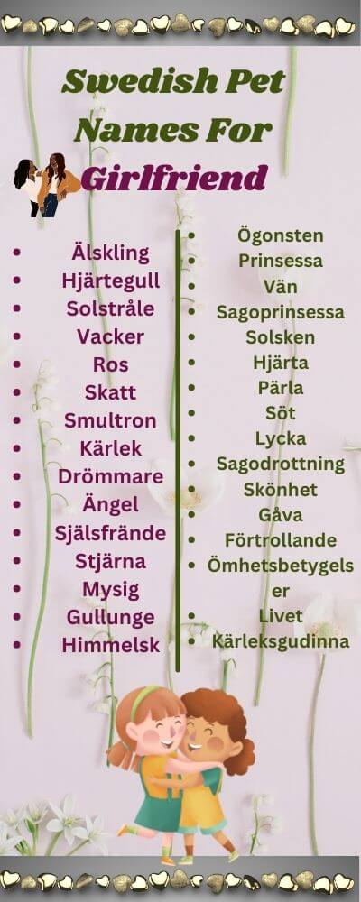 swedish pet names for girlfriend